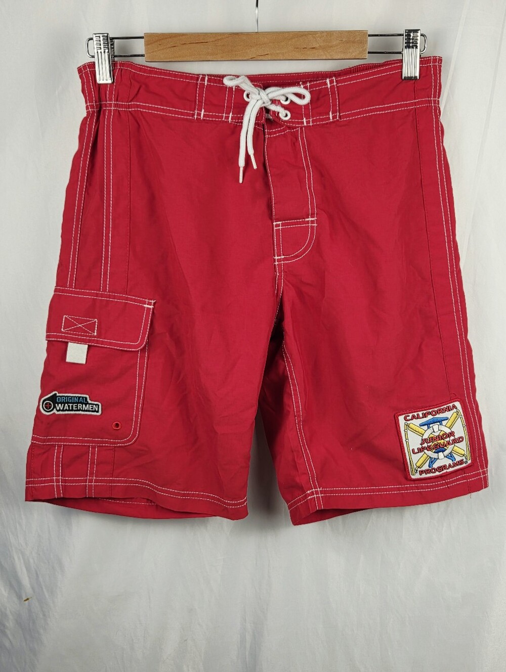 Original Watermen Junior Lifeguard Drawstring Cargo Swim Shorts Size JR Large